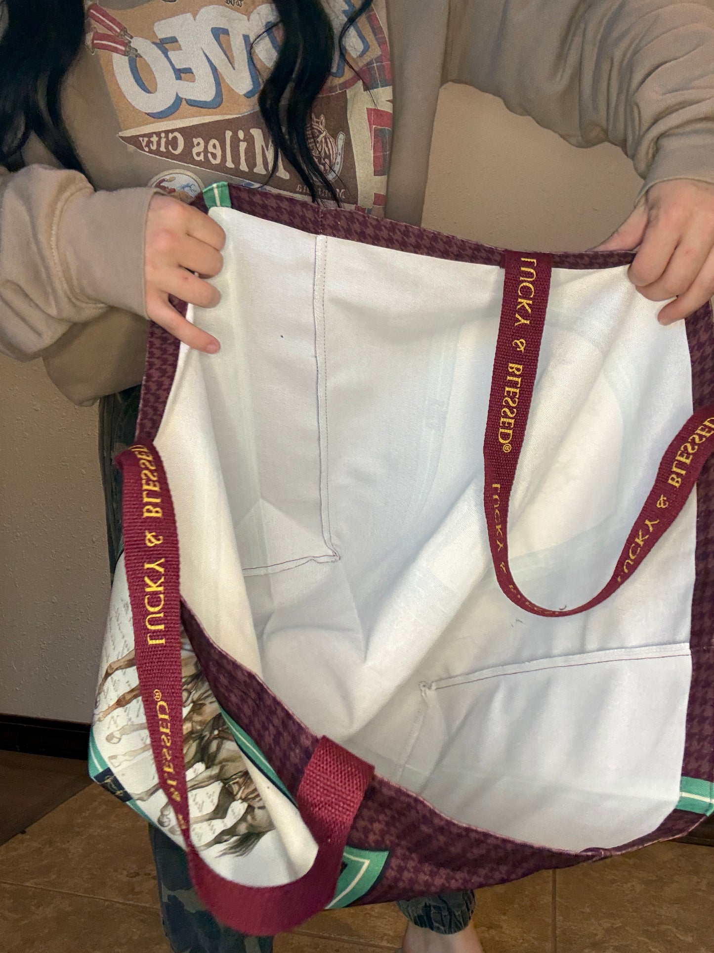 Large Canvas Market Tote Bag *Cowboys
