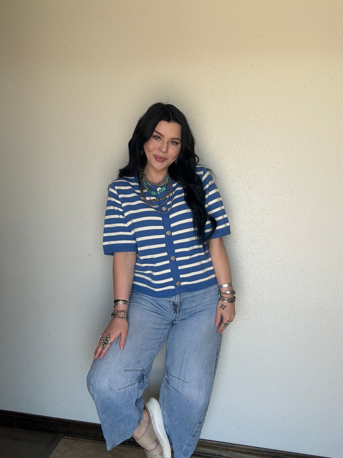 Americana Breeze Knit Top *Blue