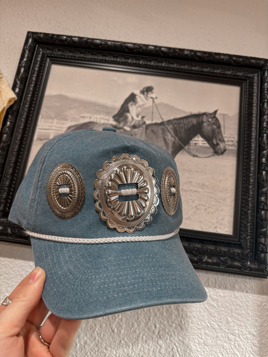 Denim Blues Concho Hat