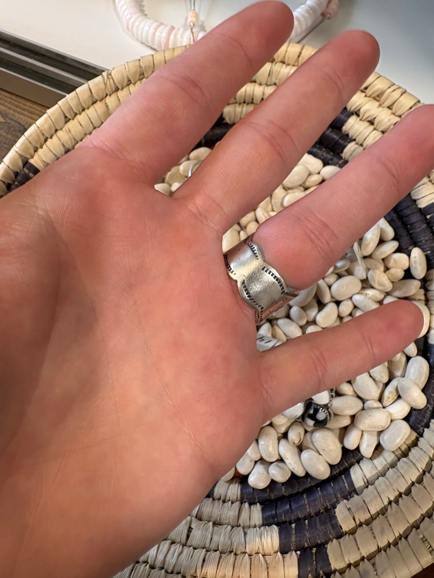 B. Shorty Silver Cigar Band Ring Size 6.5