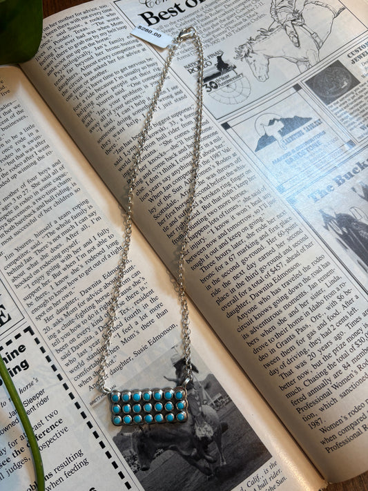 Snake Eye Turquoise Bar Necklace