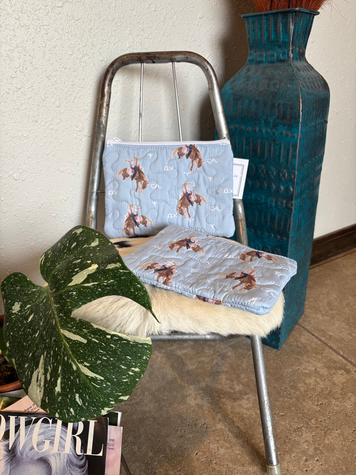 Casey Cowboy Quilted Makeup Bag