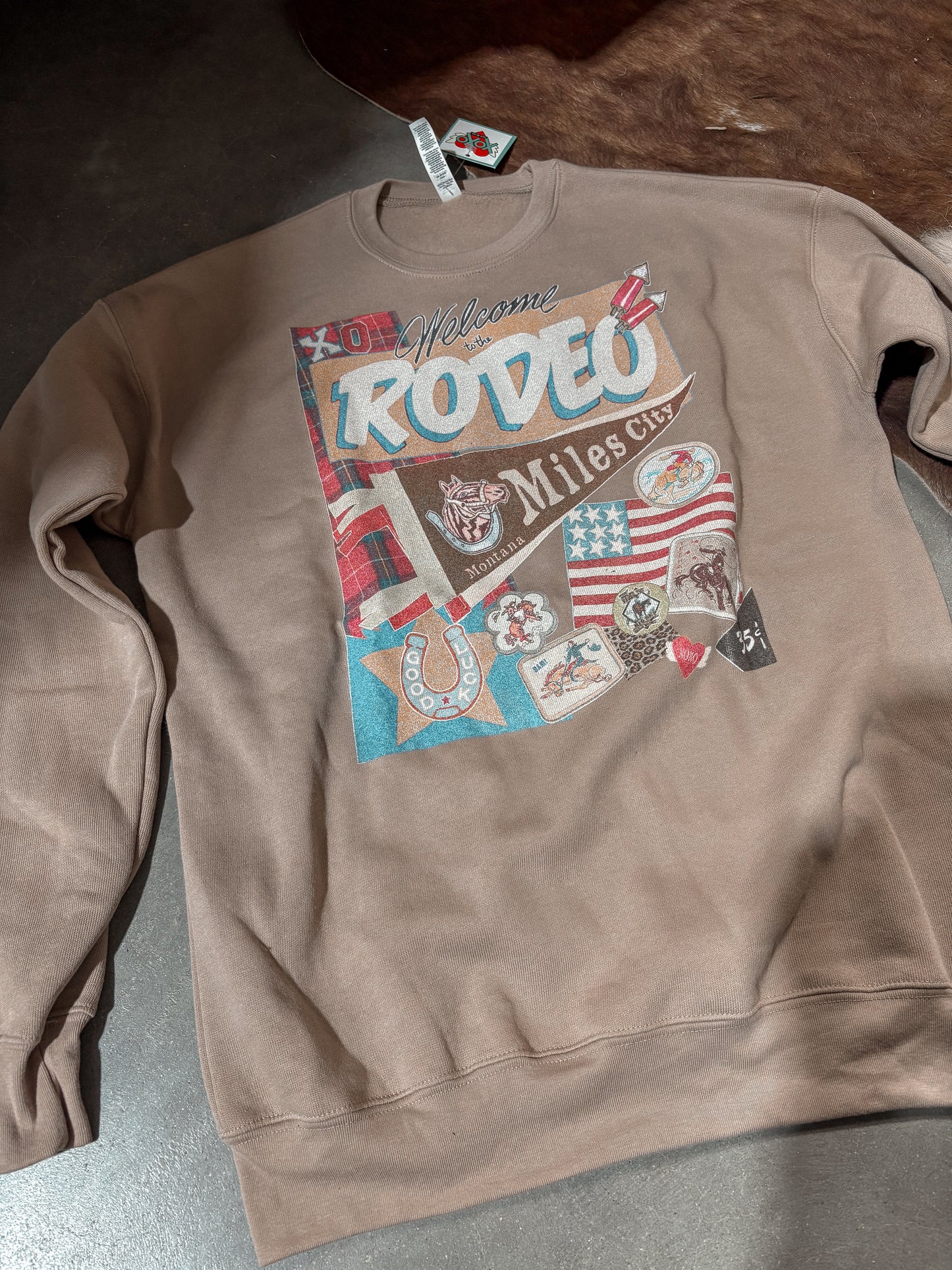 Miles City Banner Hand Drawn Graphic Crewneck