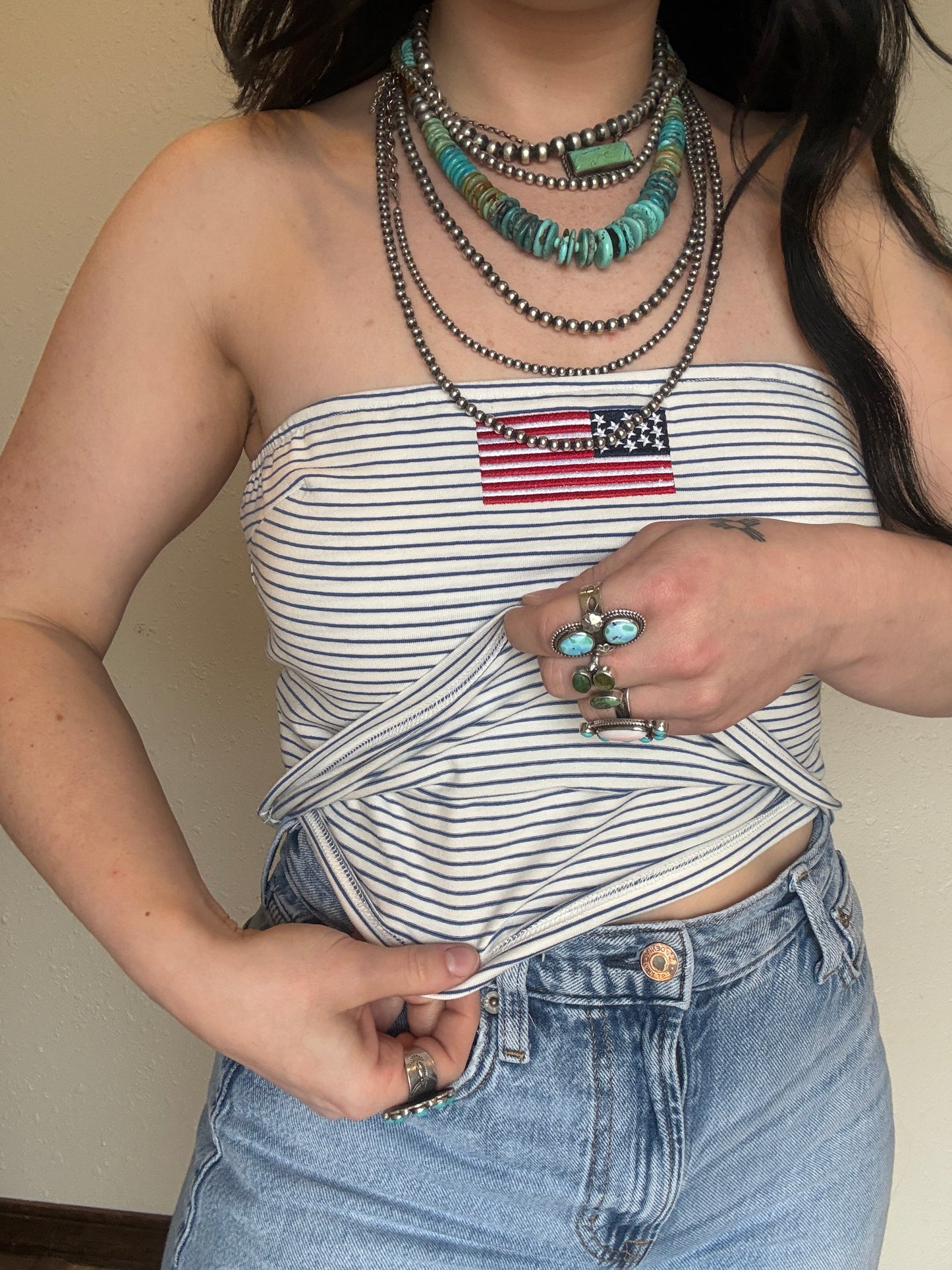 Flag Tube Top *Blue