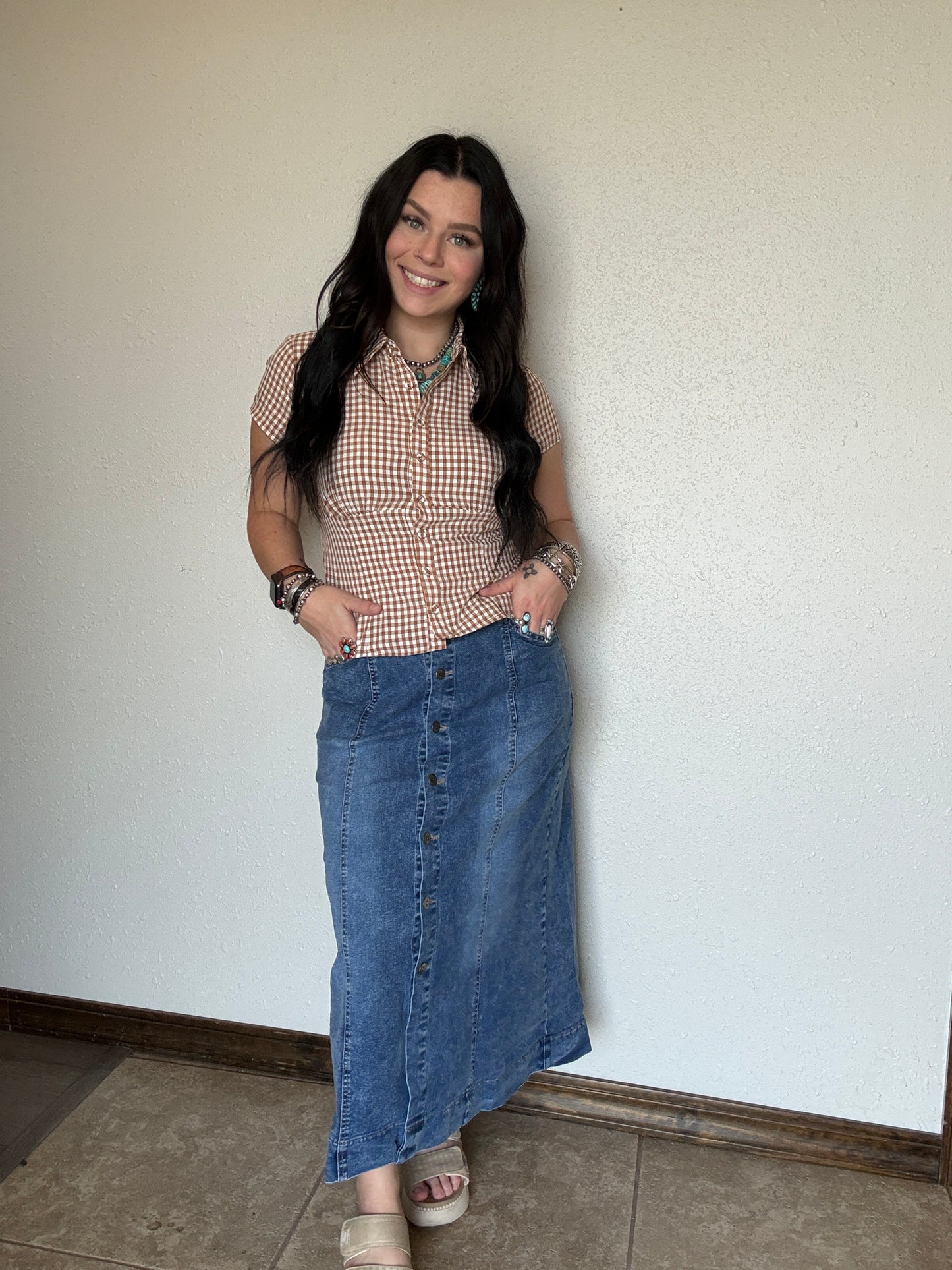 The Fall Night Denim Skirt
