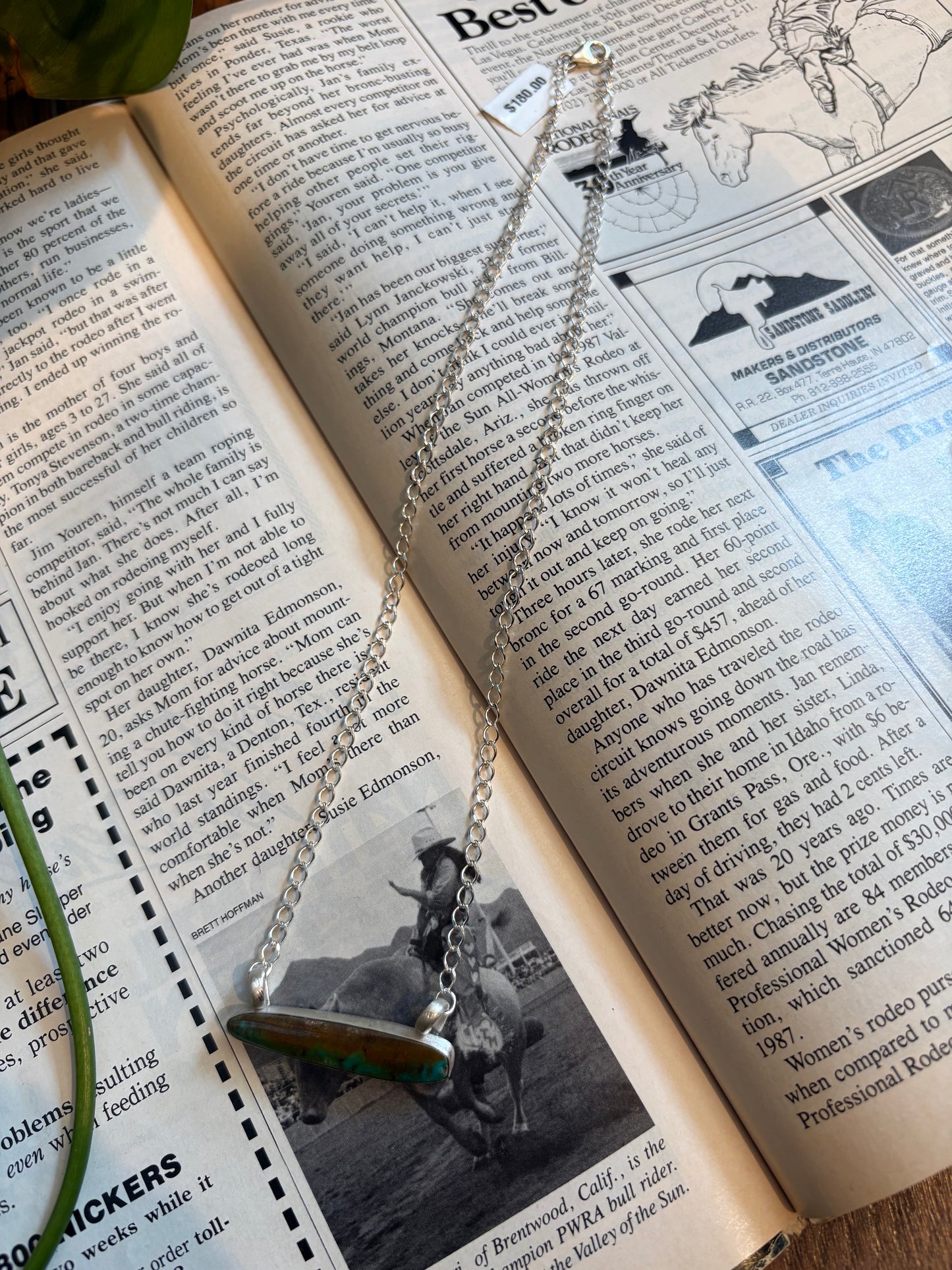 Ribbon Turquoise Bar Necklace