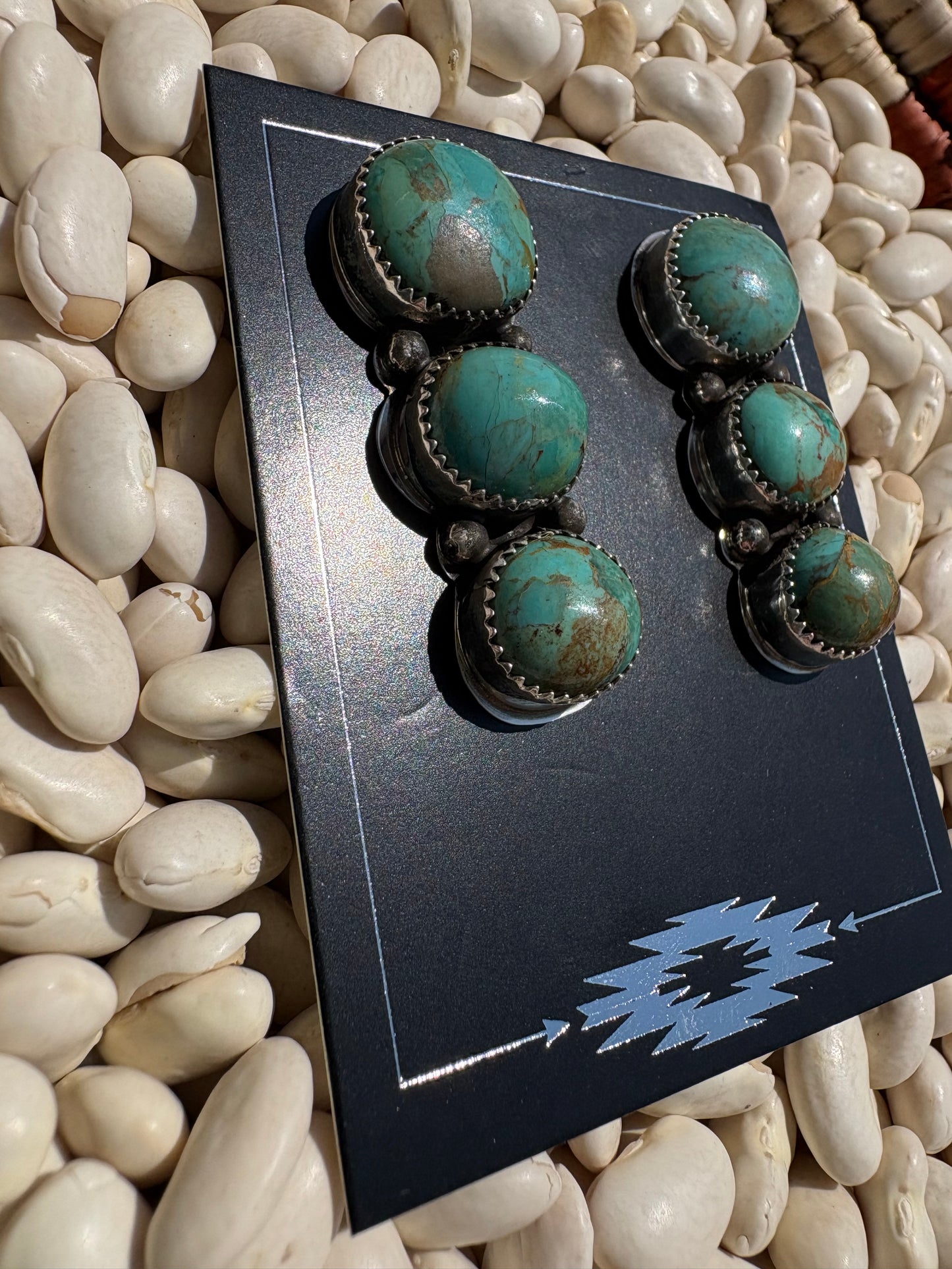 Begay Native Made Three Stone Studs