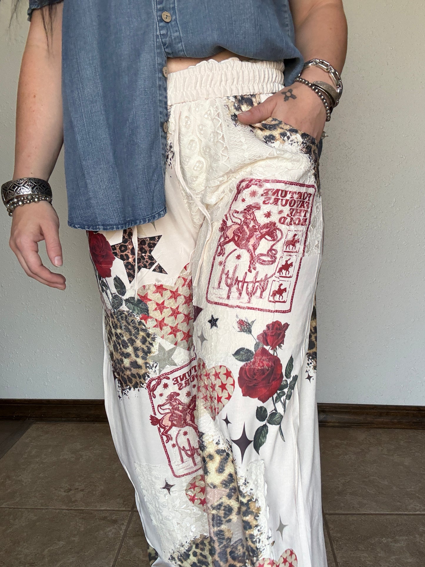 The Star Leopard Drawstring Pants