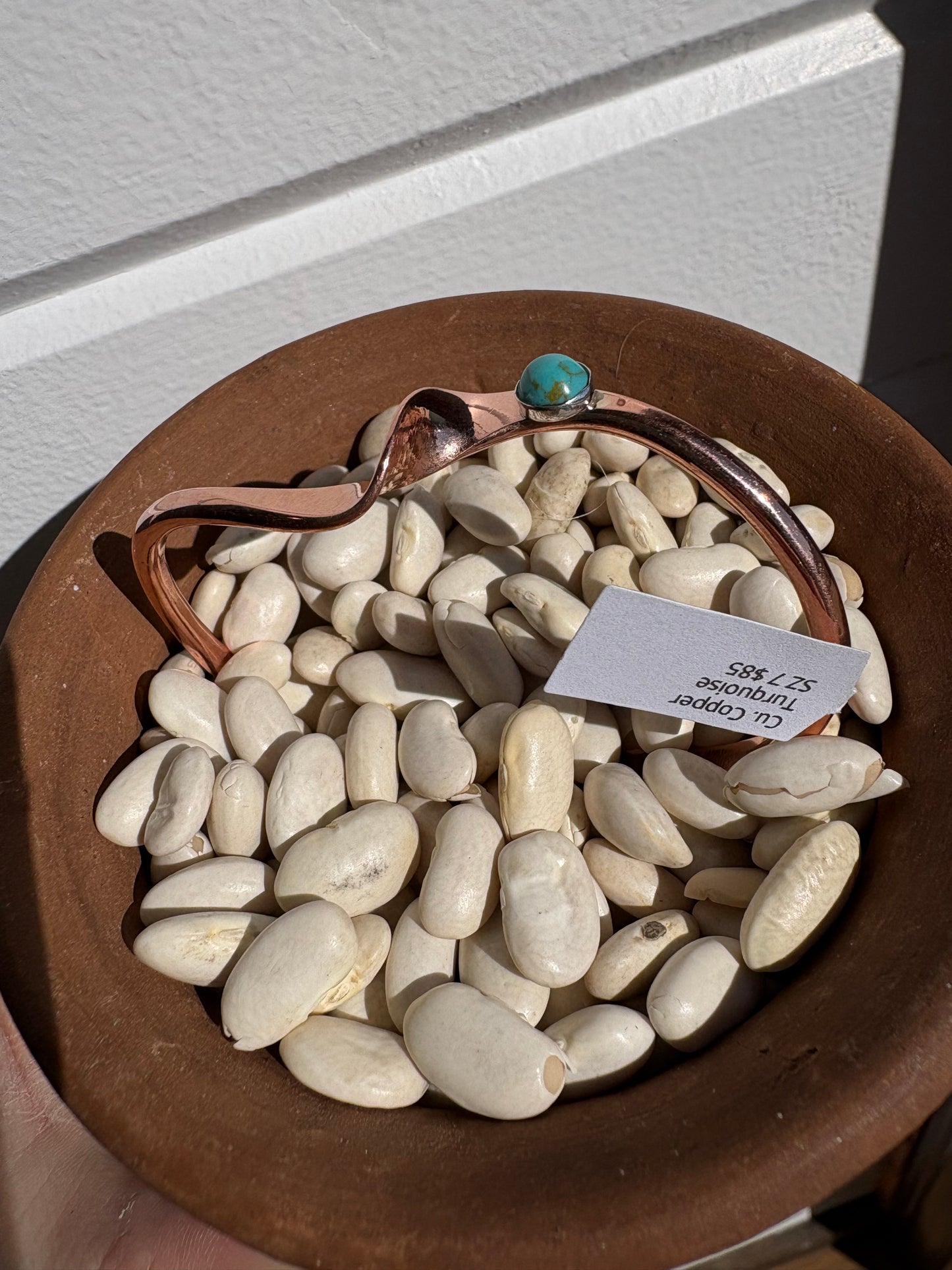 Yolanda Skeets Copper Twist Cuff w/ Kingman Stone