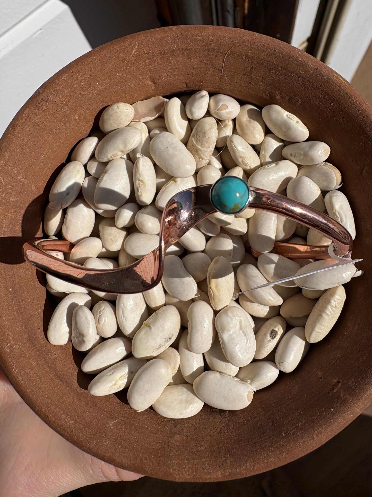Yolanda Skeets Copper Twist Cuff w/ Kingman Stone