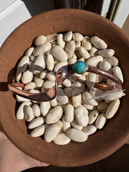 Yolanda Skeets Copper Twist Cuff w/ Kingman Stone