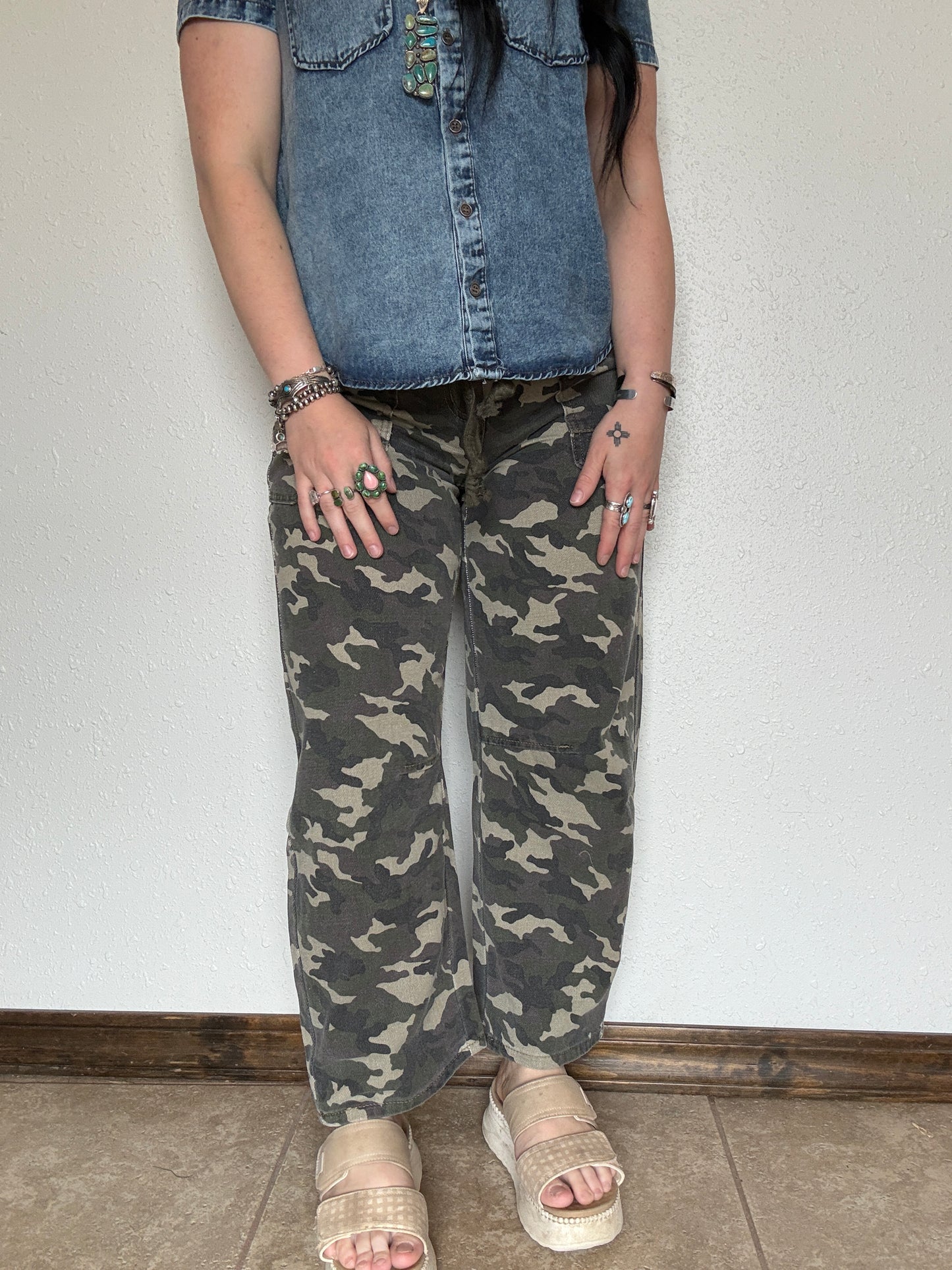 The Cowboy Camo Horseshoe Barrel Jean