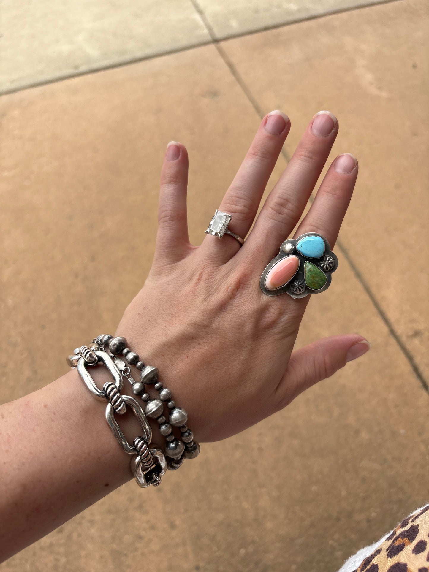 Multi Stone Adjustable Native Made Ring