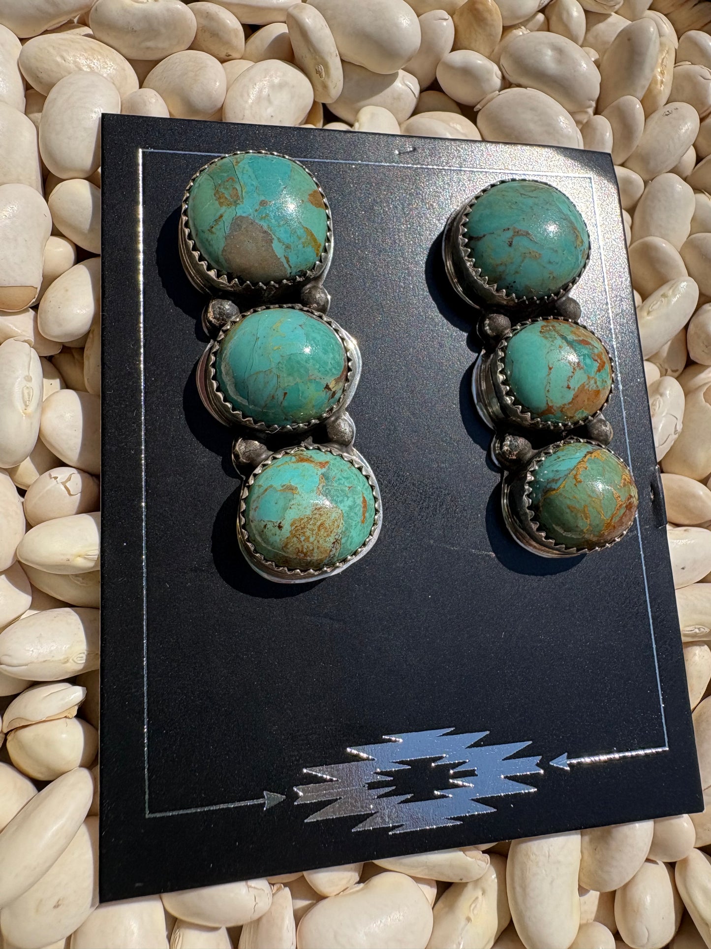 Begay Native Made Three Stone Studs