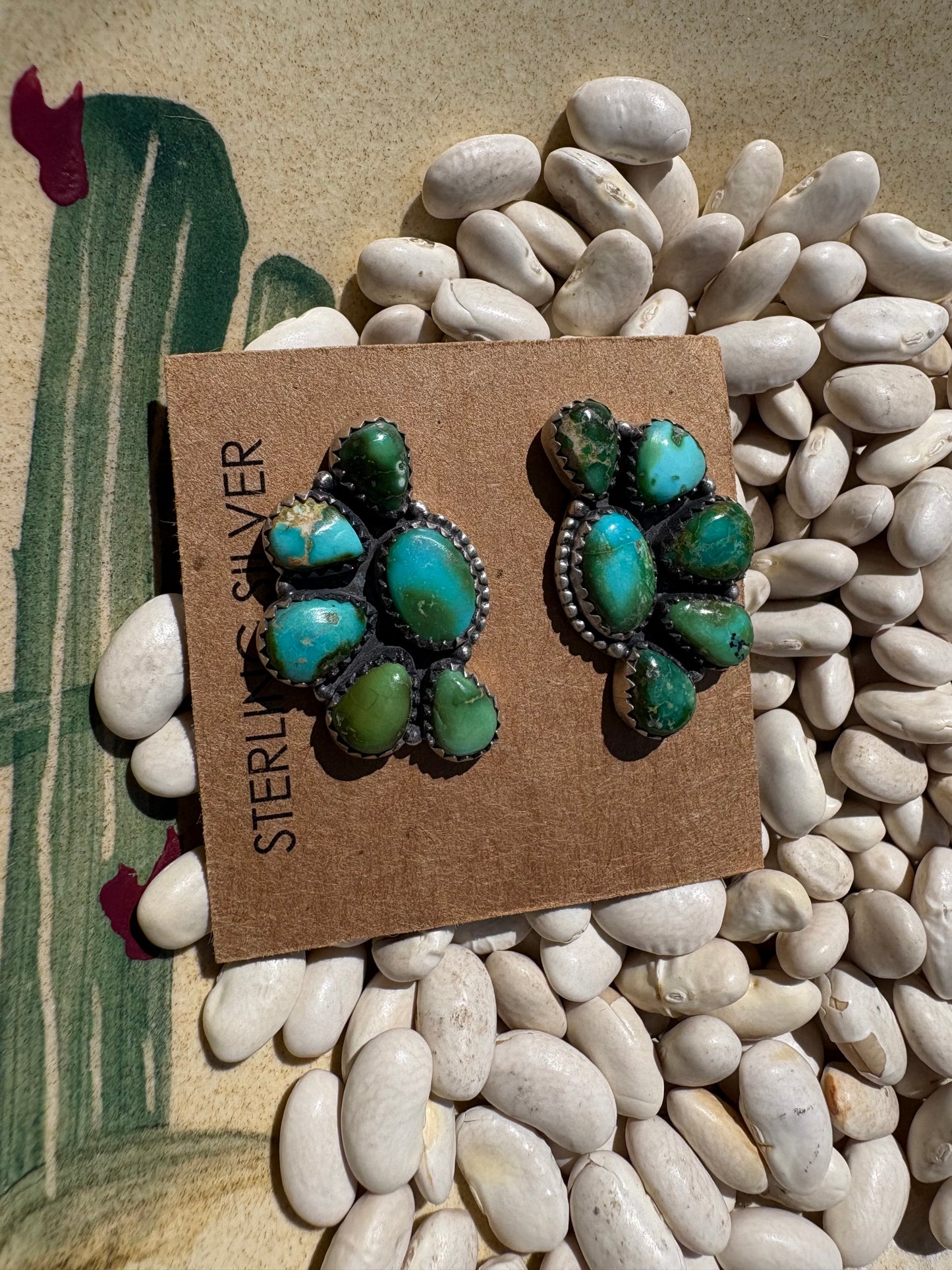 Large Sonoran Gold Half Cluster Earrings