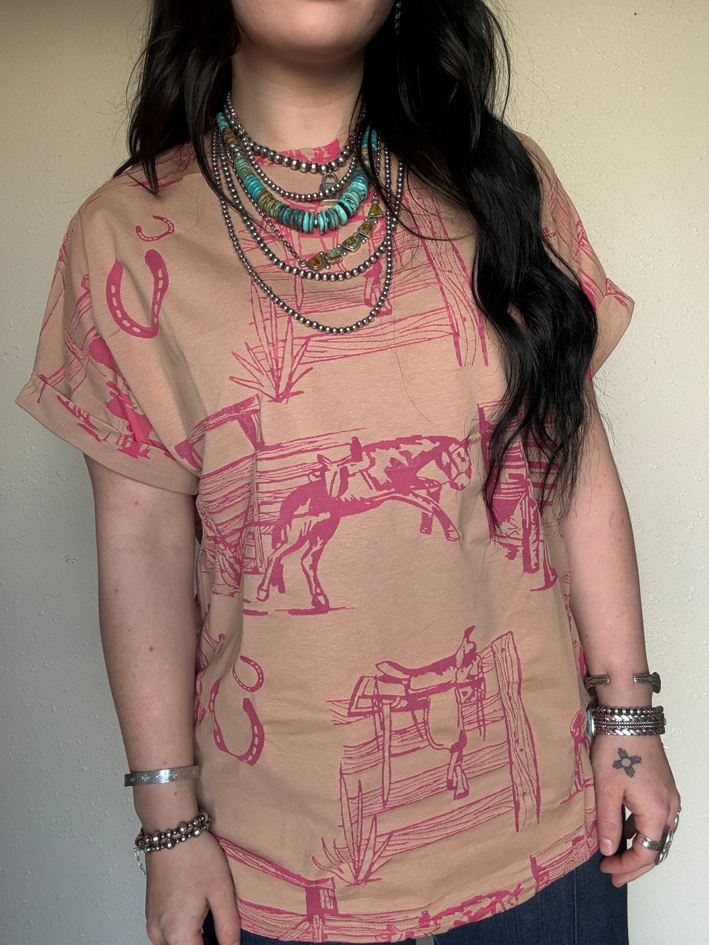 Fancy Fence Line Oversized Tee
