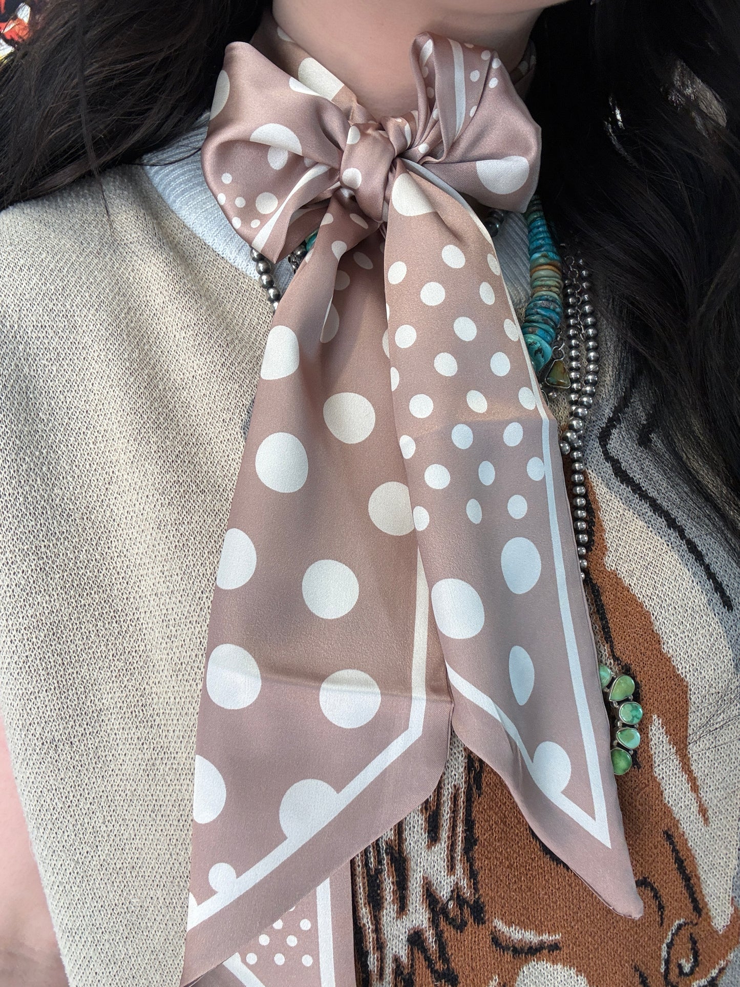 Brown Polka Dot Twilly