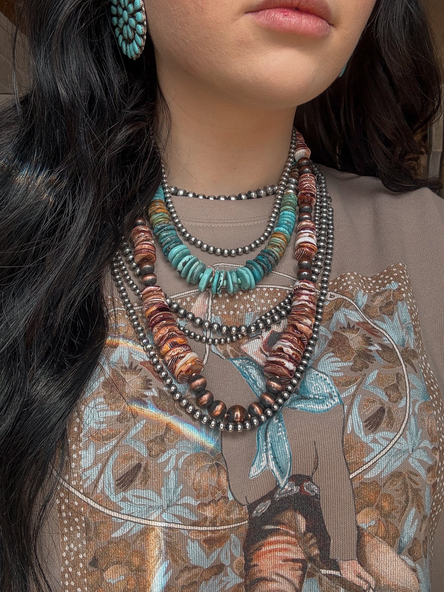 Copper & Purple Spiny Necklace