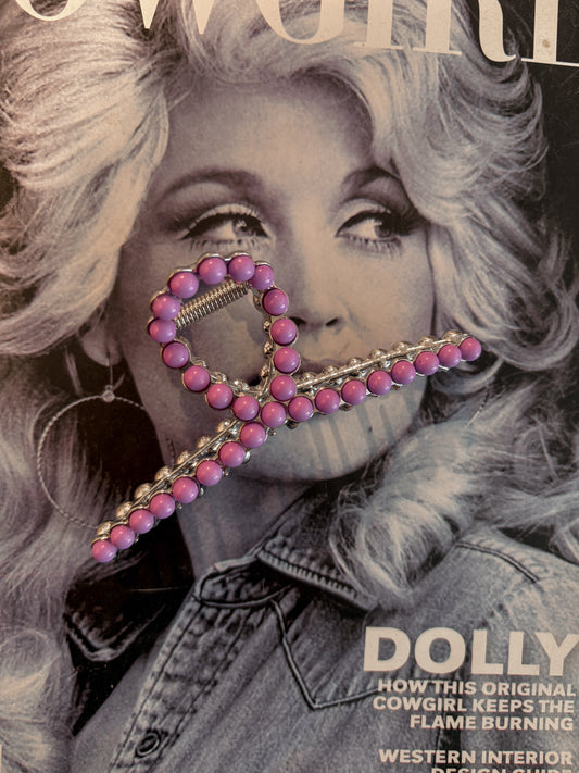 Pink Metal Claw Clip