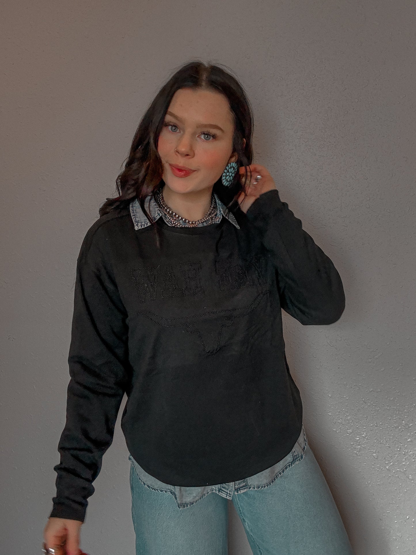 Longhorn Embroidered Pullover *Lux