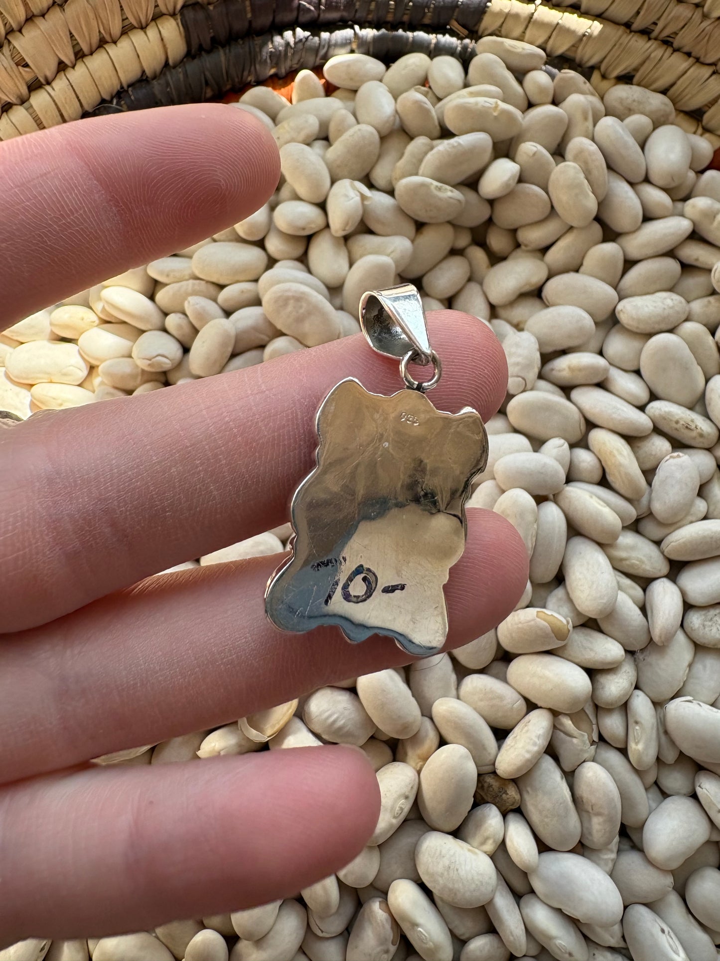 White Buffalo & Lapis Pendant B