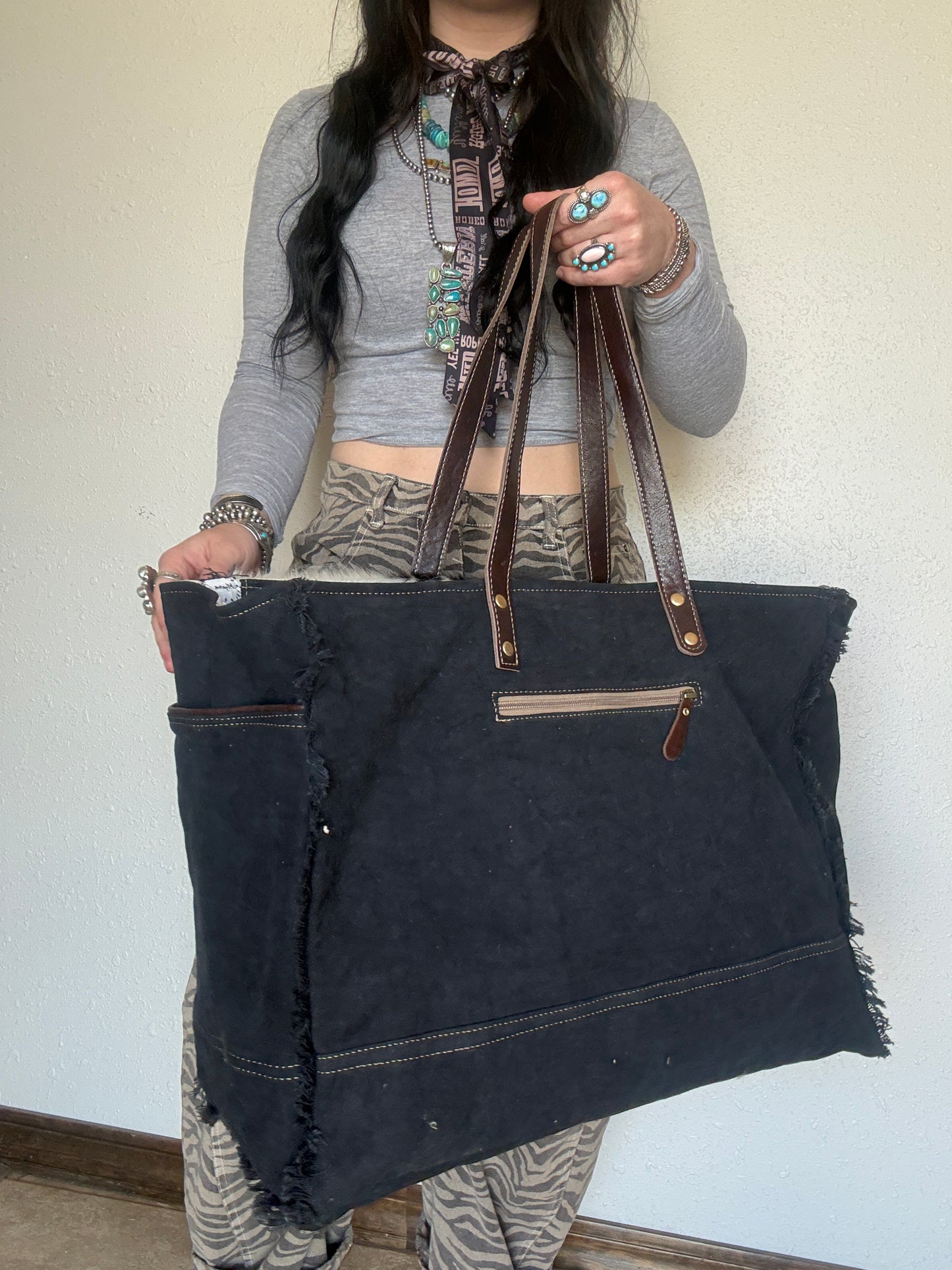Sea Grass Canvas & Hairon Bag