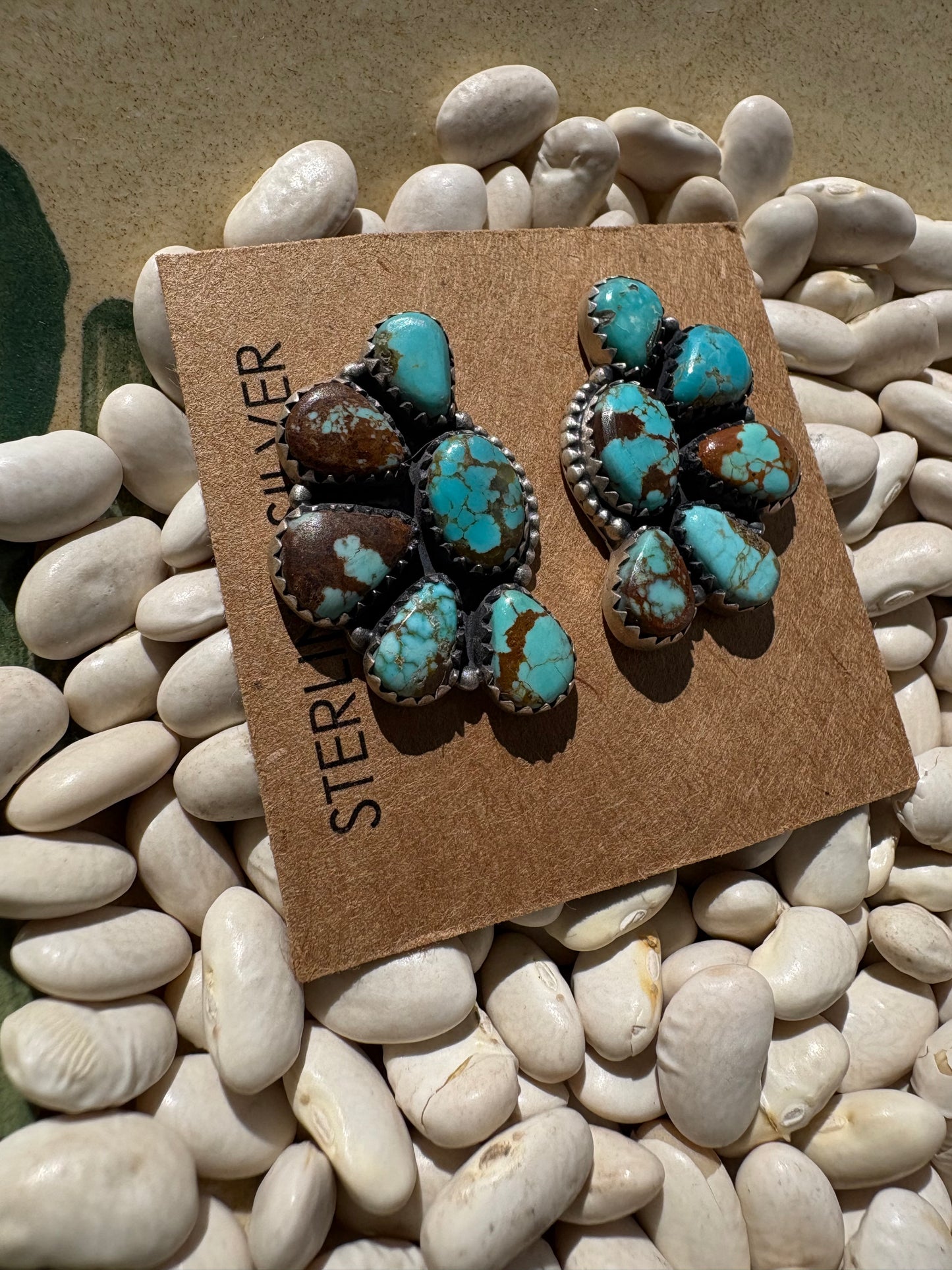 Large Mine 8 Half Cluster Earrings