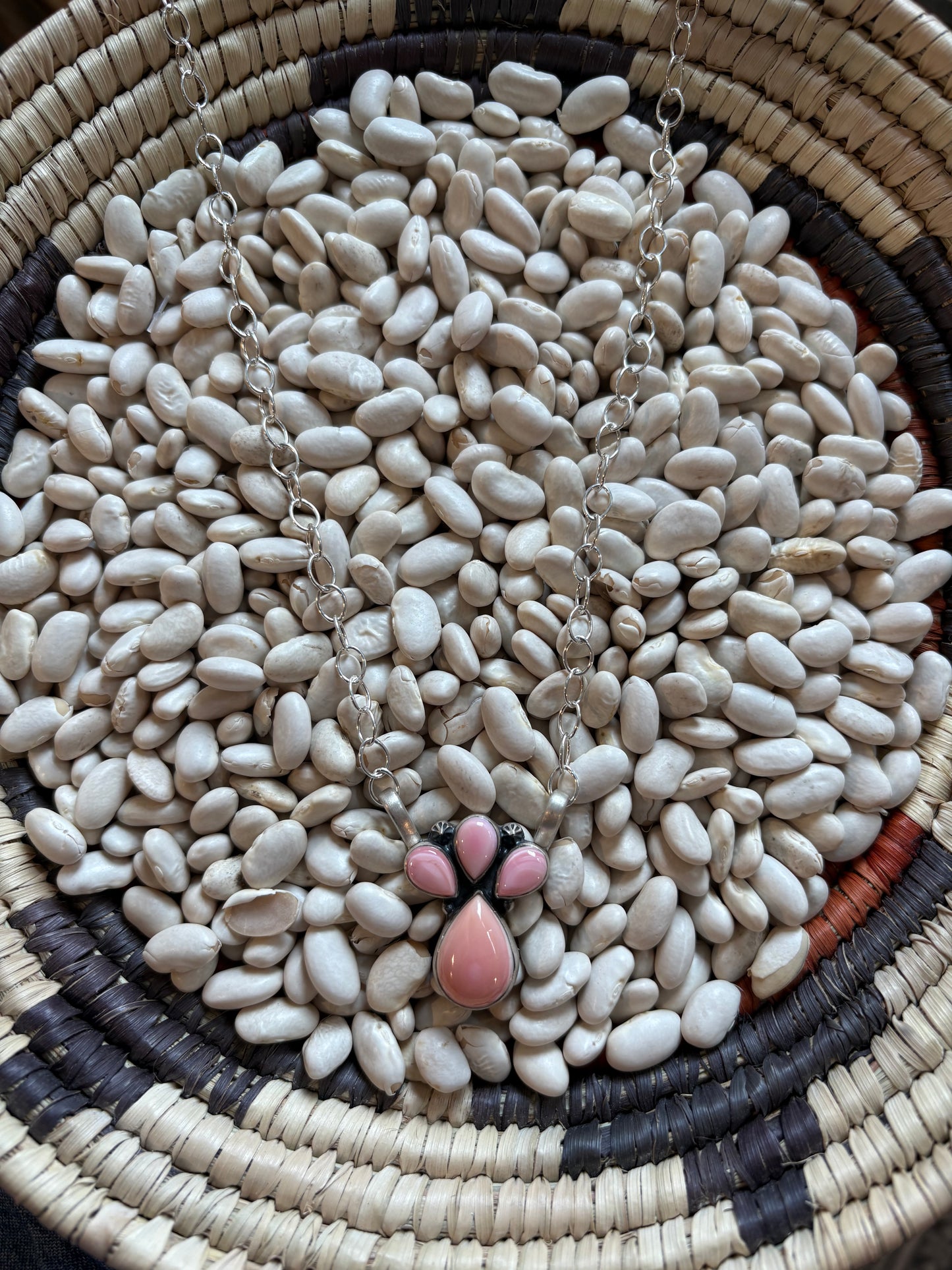 Pink Conch Cluster Necklace