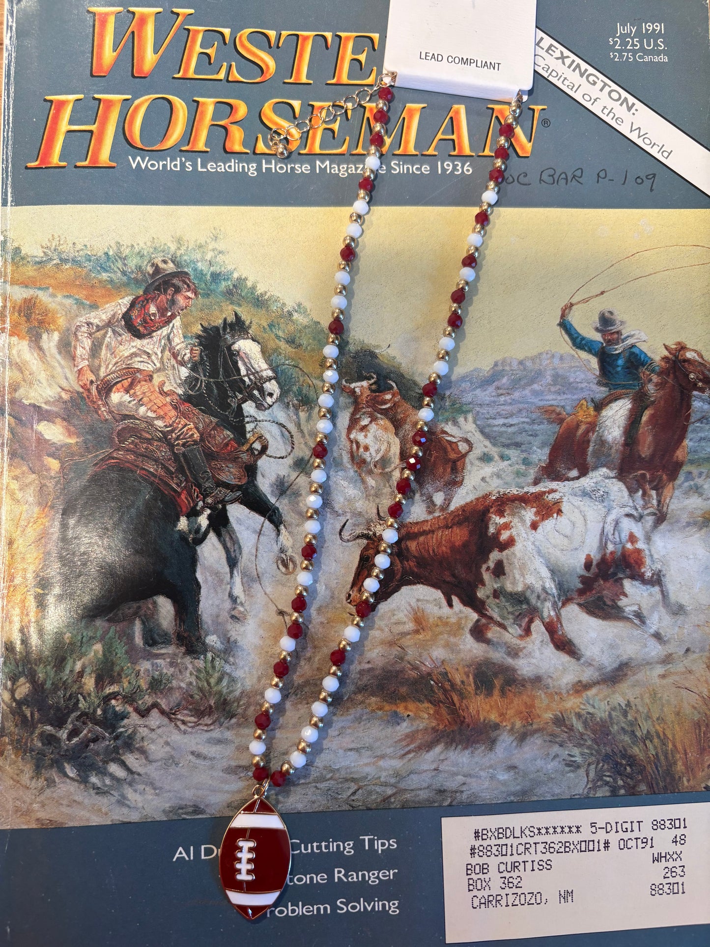Football Beaded Necklace