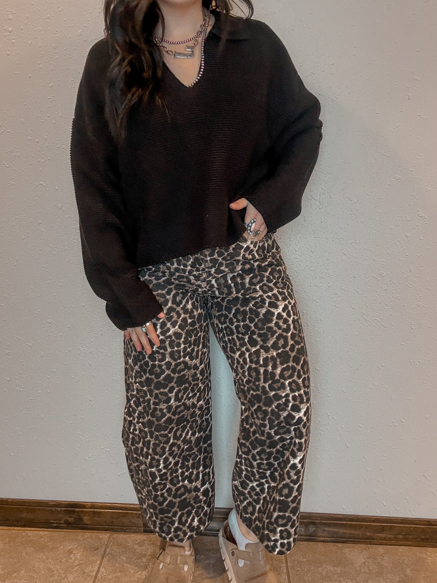 The Lefty Leopard Barrel Jeans