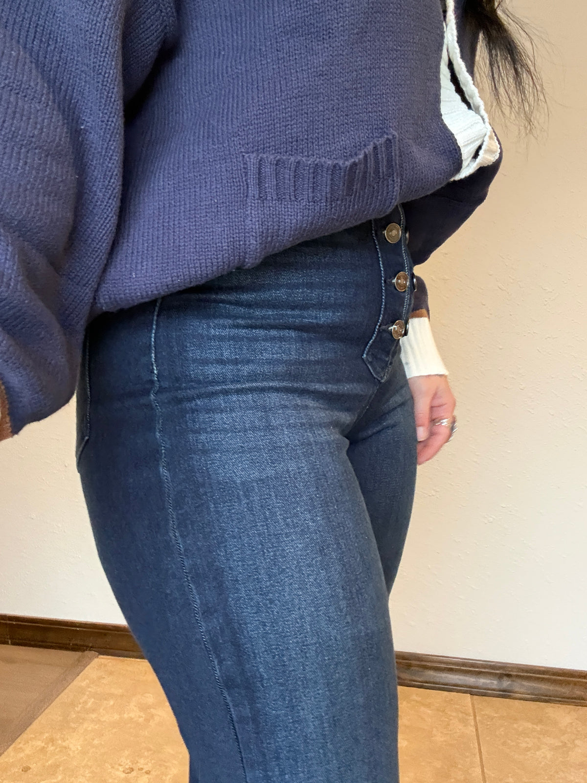 ULTRA HIGH RISE SLIM PALAZZO SAILOR JEANS