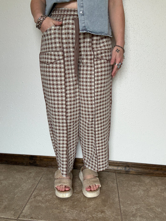 Cayson Checked Barrel Knit Pant
