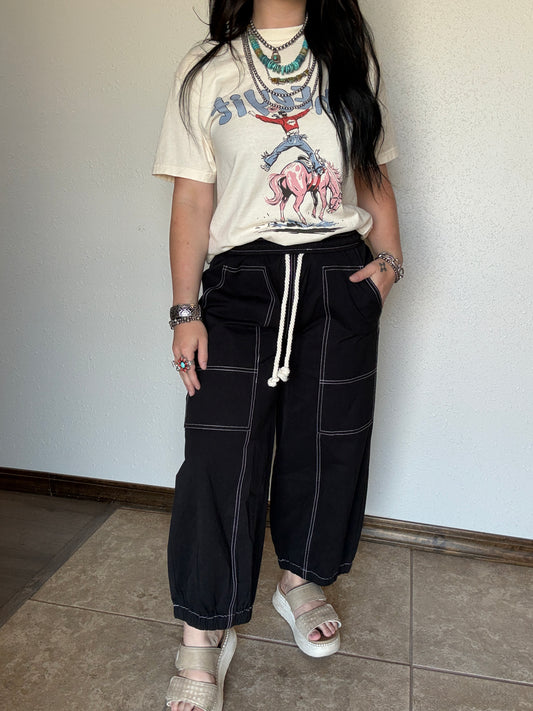 Barrel Shaped Cotton Pants