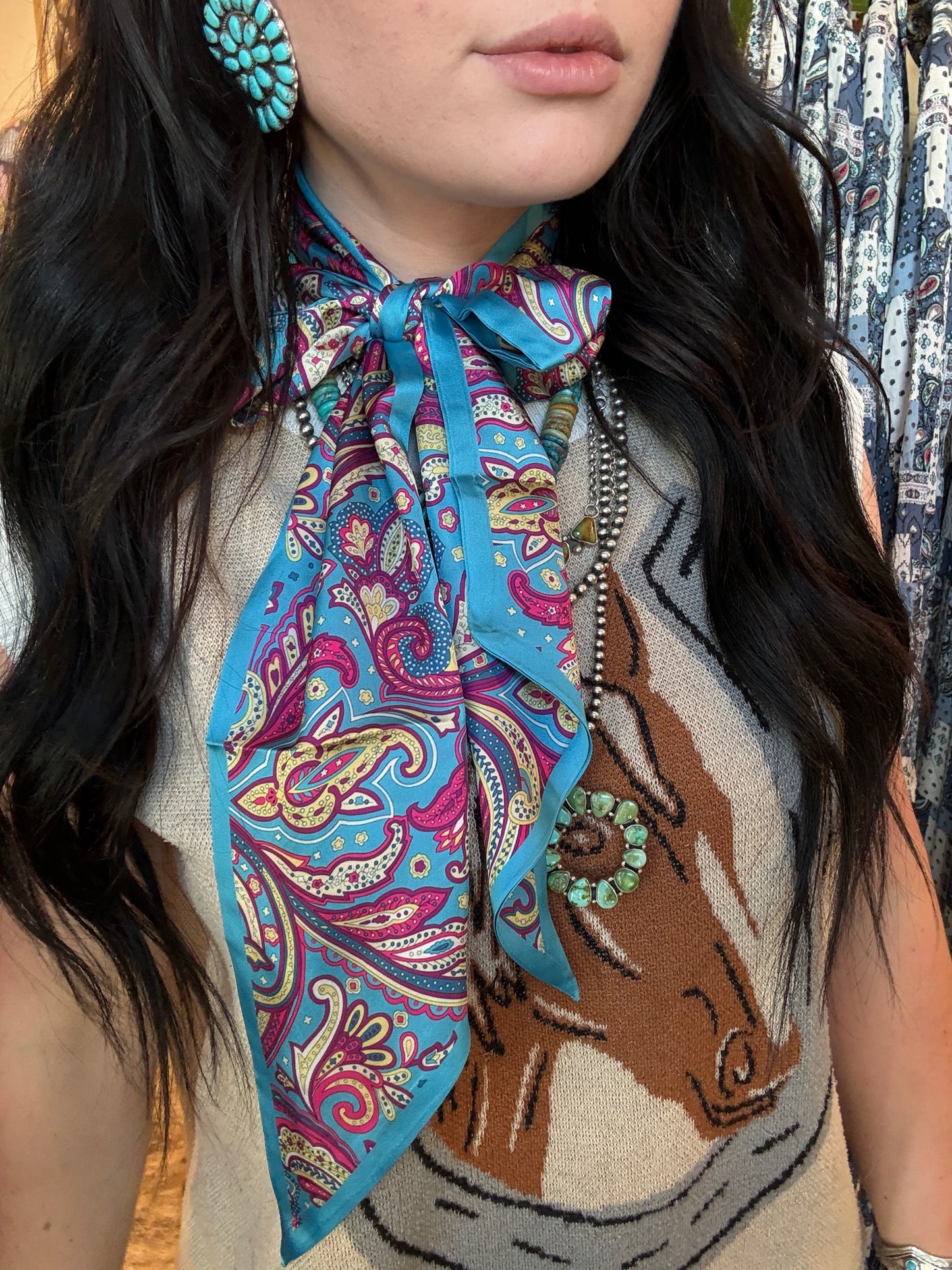 Blue Paisley Twilly