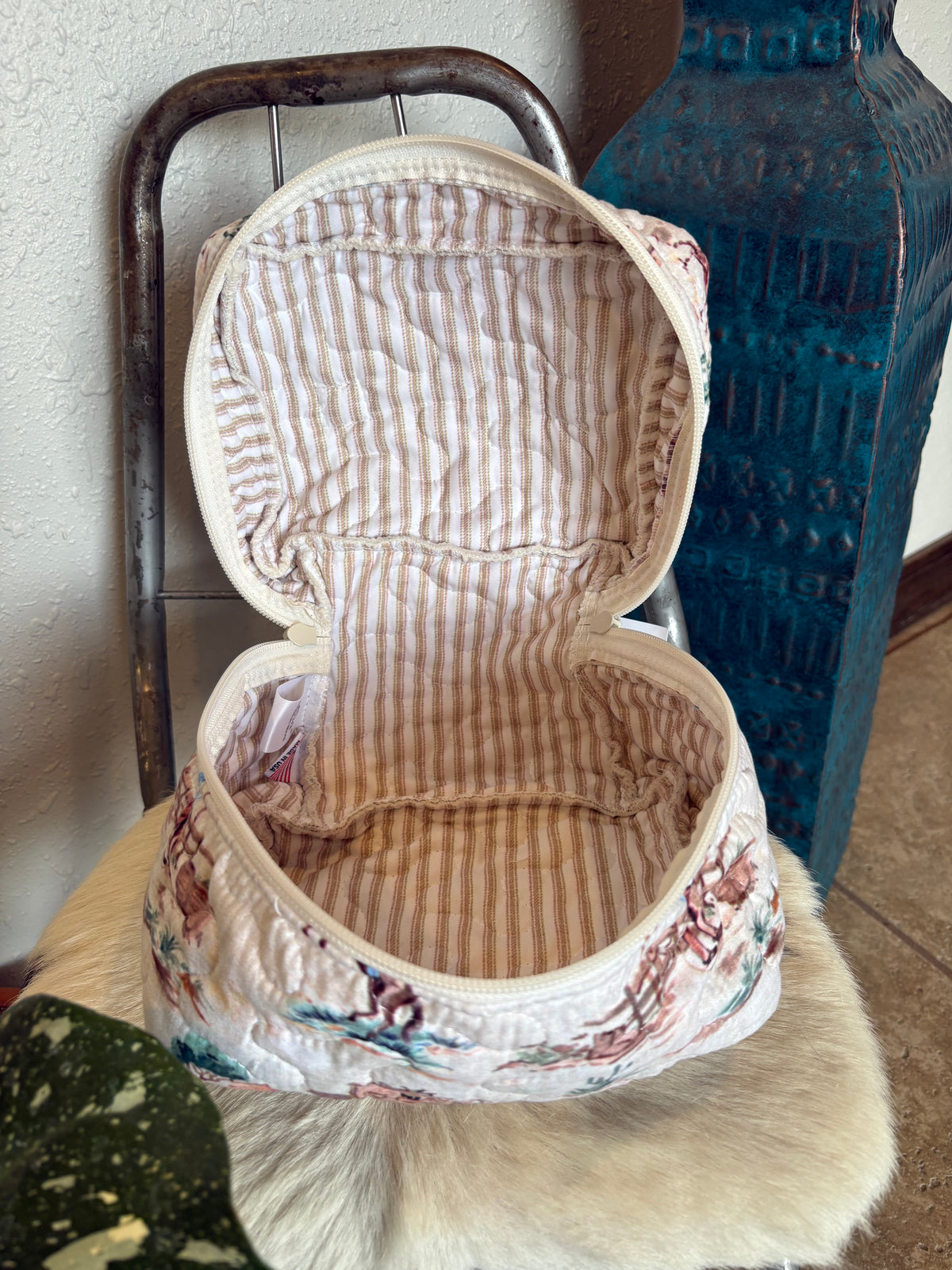 Retro Cowboy Quilted Travel Case