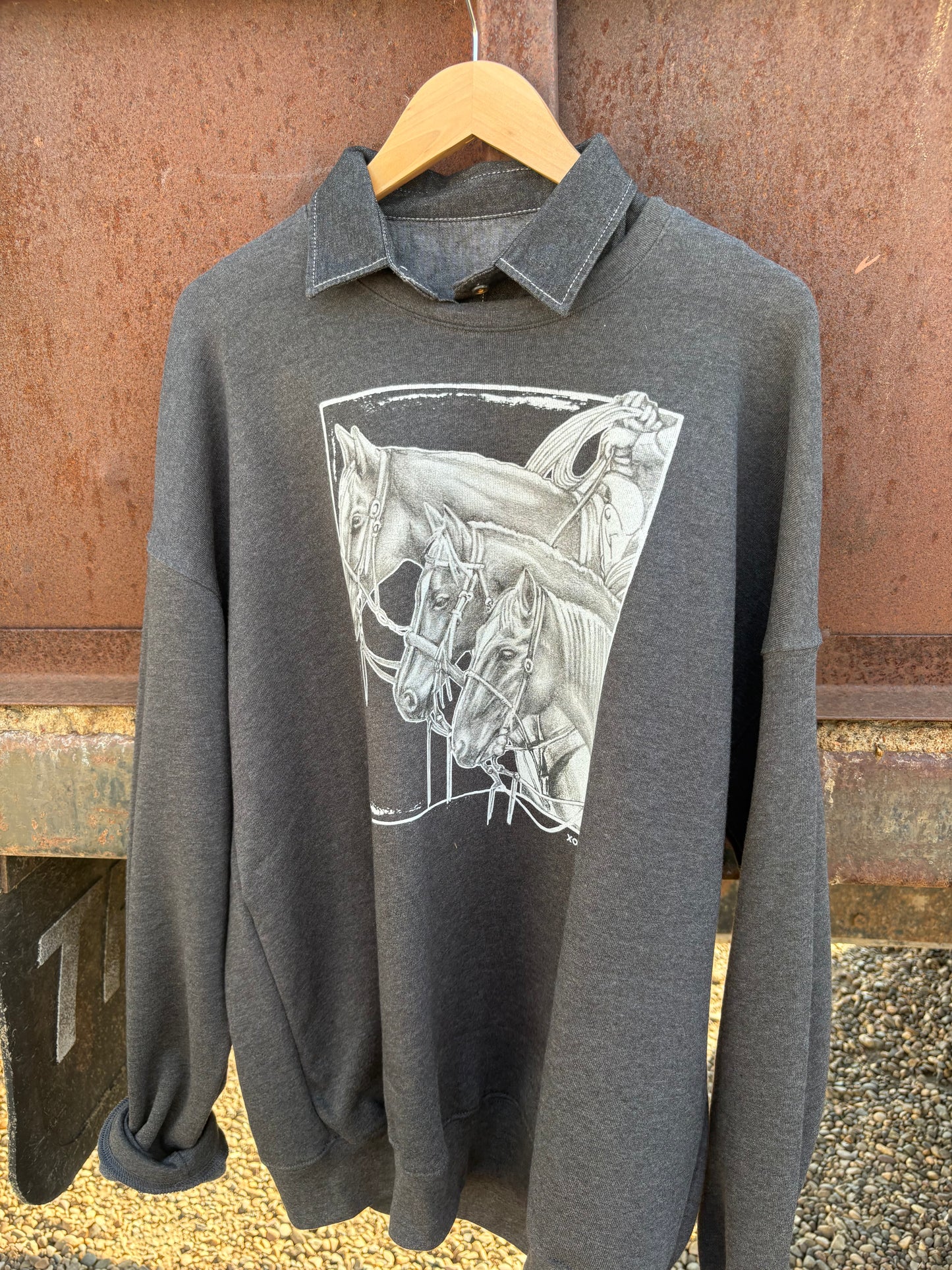 Collared Top *Black Denim