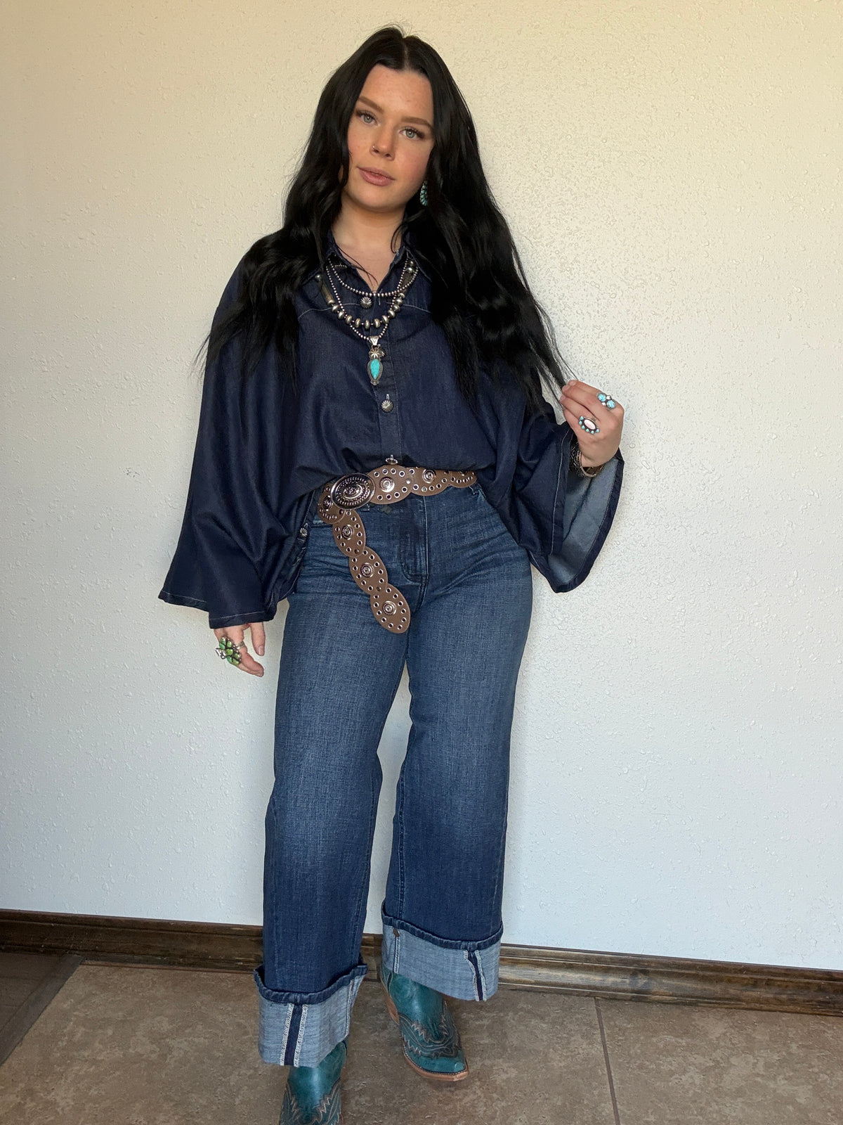 The Blu Outlaw One Size Denim Poncho