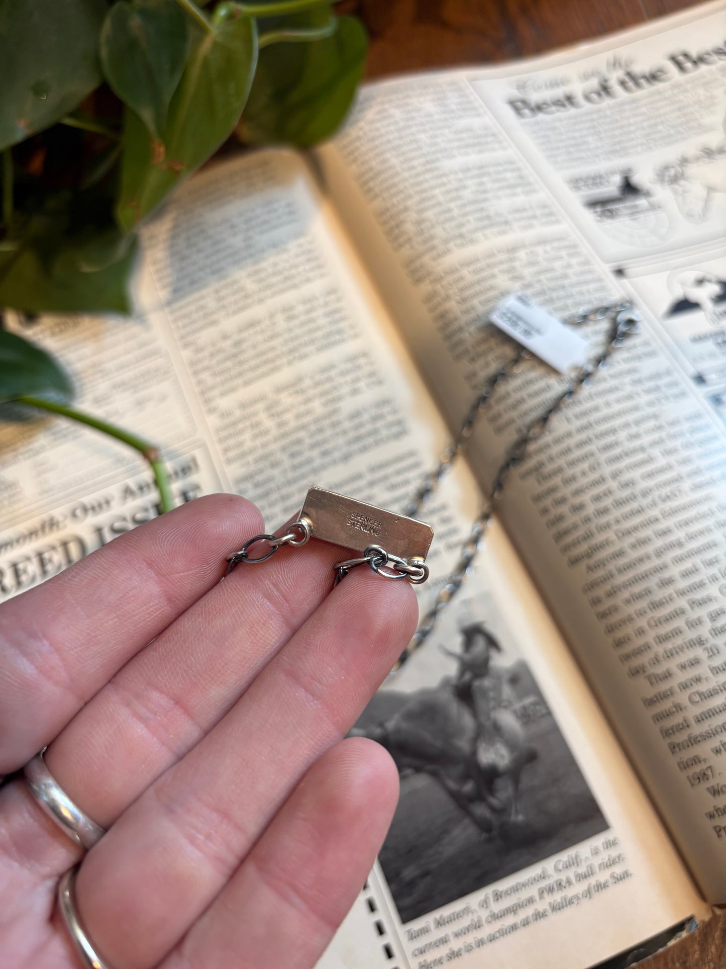 P. Spencer Native Made Orange Spiny Bar Necklace