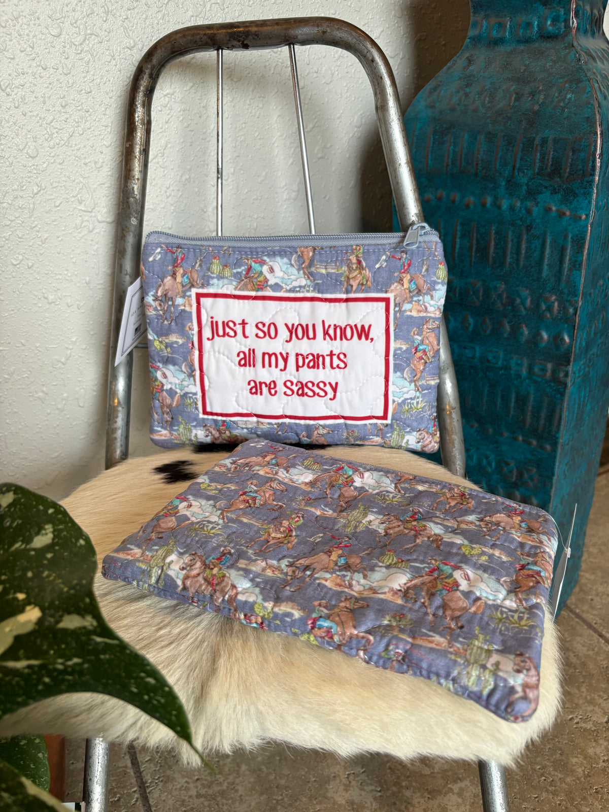 Sassy Pant Quilted Makeup Bag