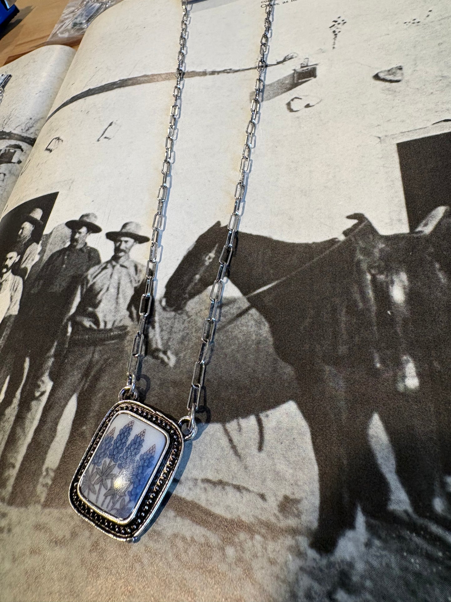Dainty Blue Bonnet Necklace