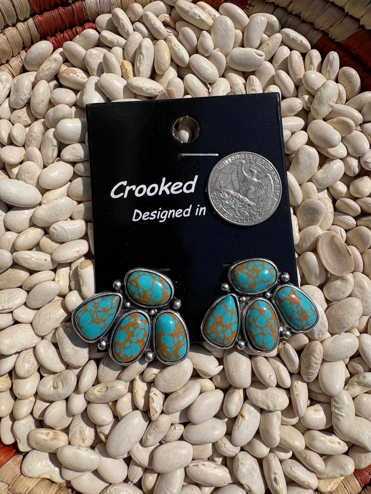 Cluster Studs *Brown & Turquoise