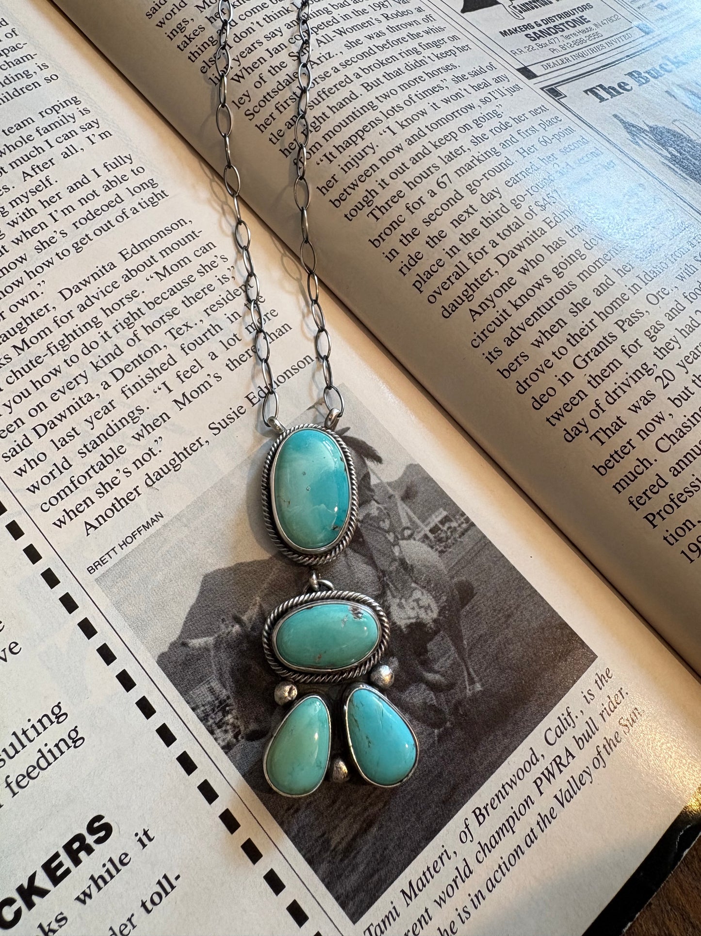 Native Made White Water Dangle Necklace