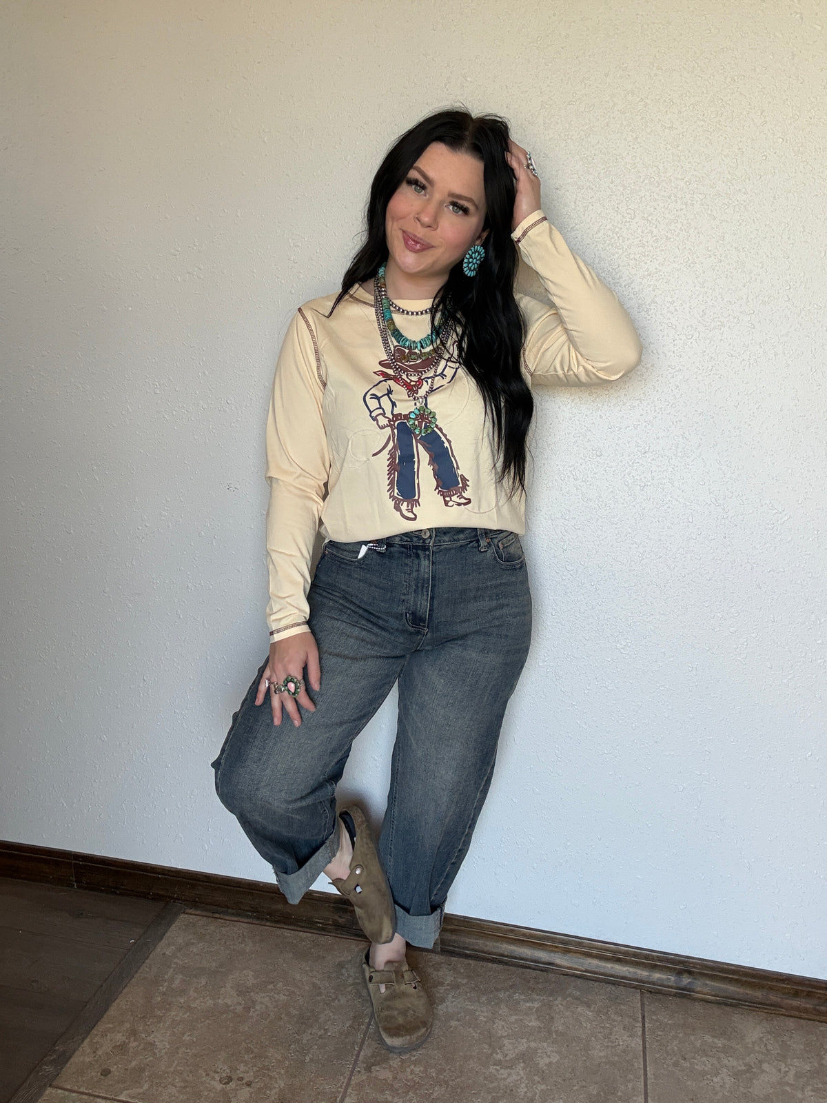 HIGH RISE RELAXED TINTED BARREL JEANS