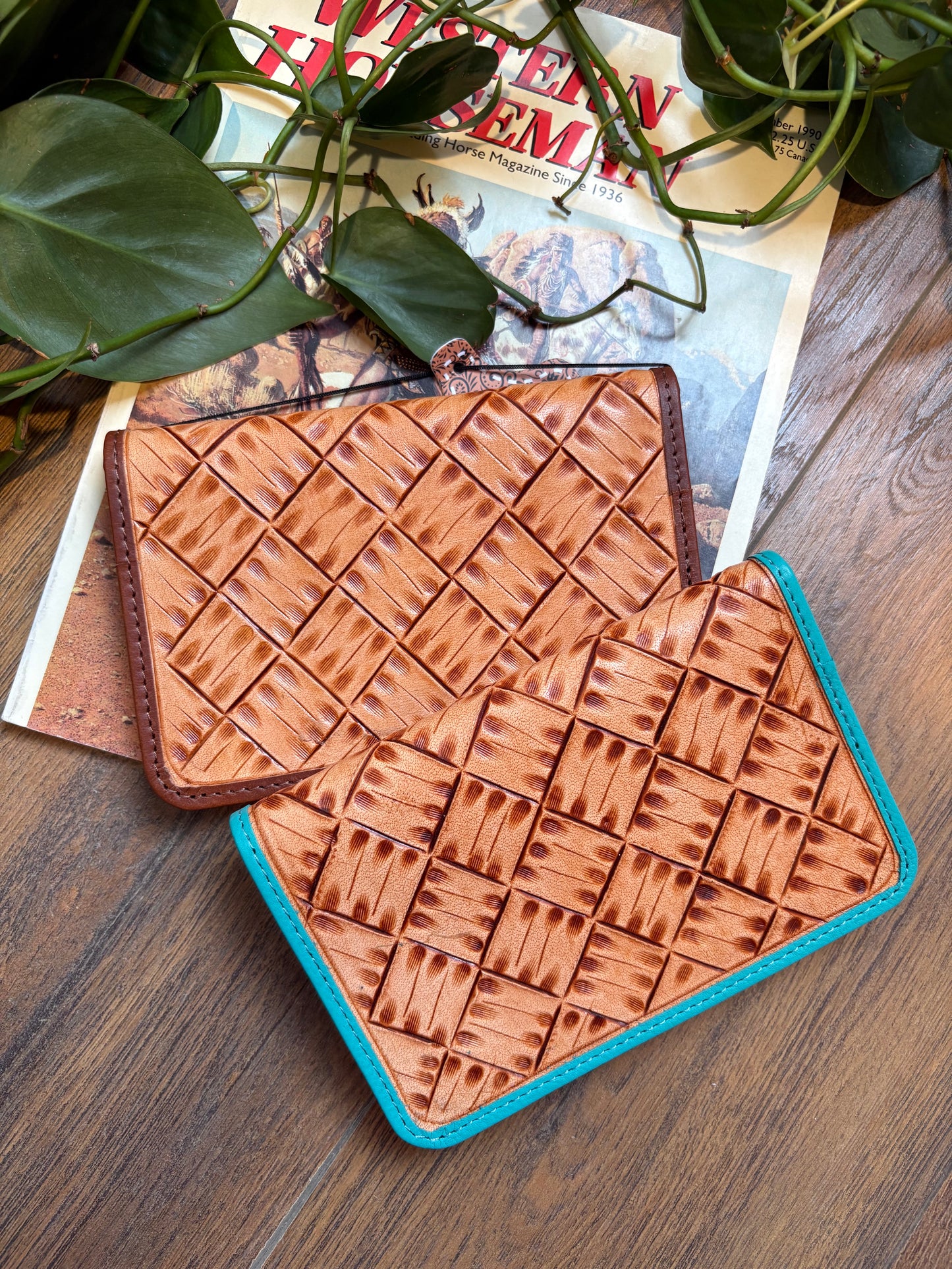 Leather Check Wallet