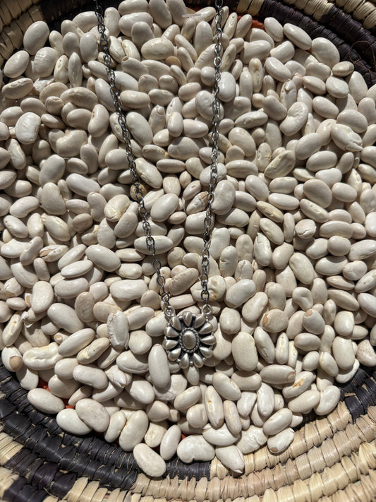 Sterling Silver Concho Necklace