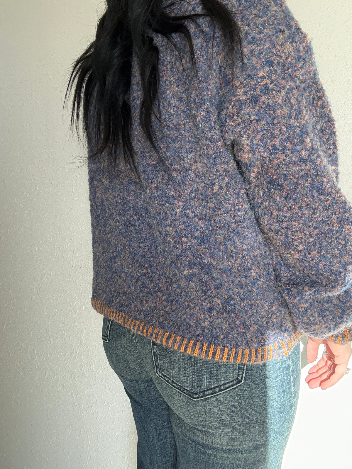 Cowboy Embroidered Fuzzy Knit