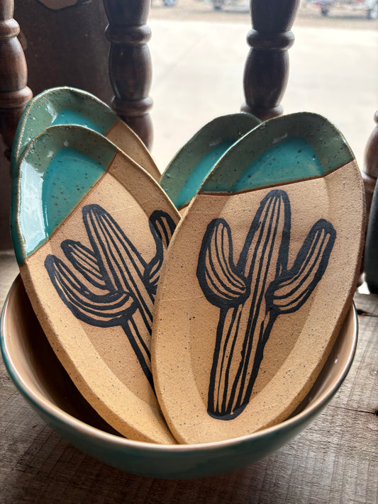 Saguaro Oval Trinket Dish *Teal