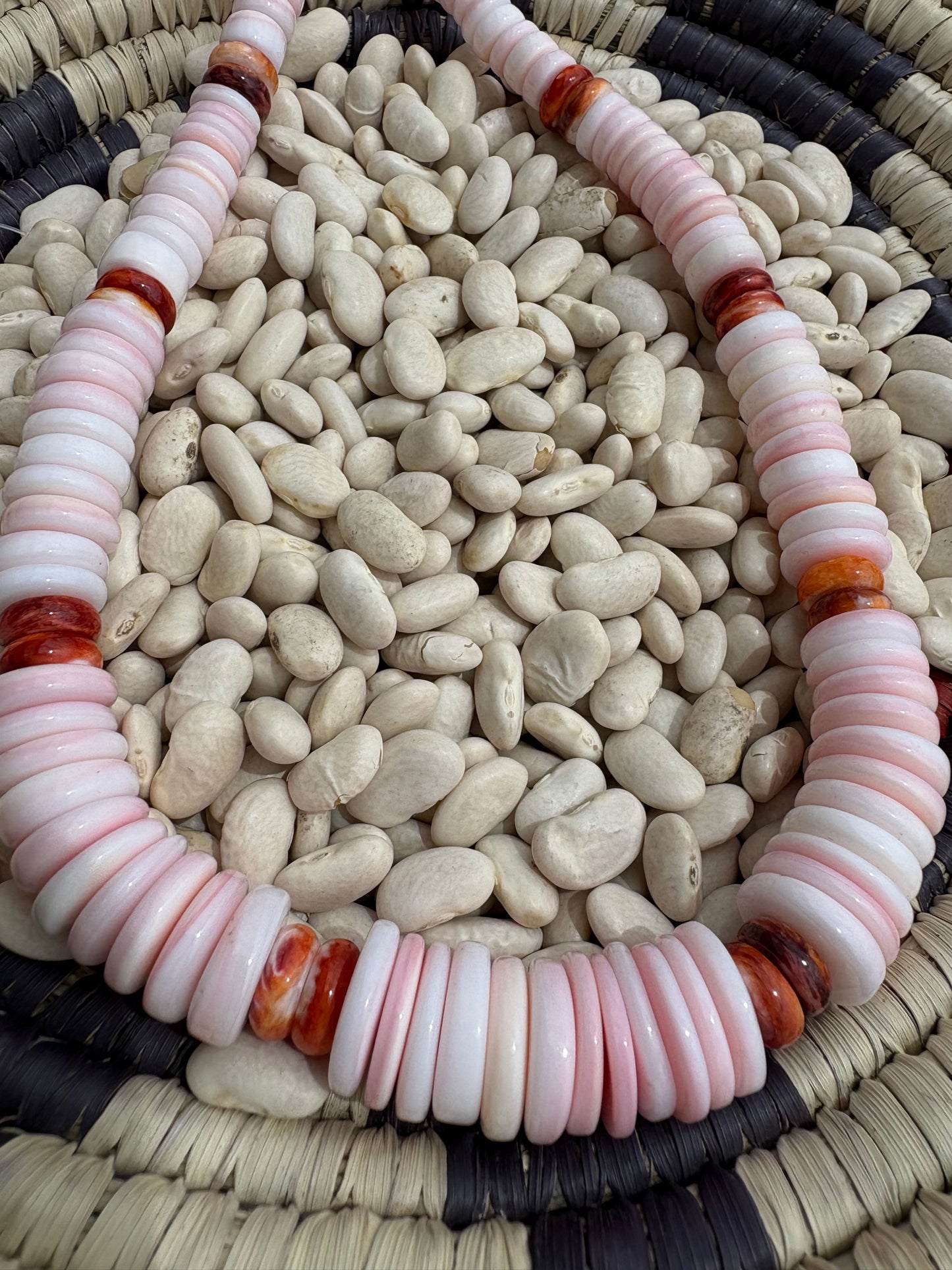 Pink Conch & Spiny Stone Necklace