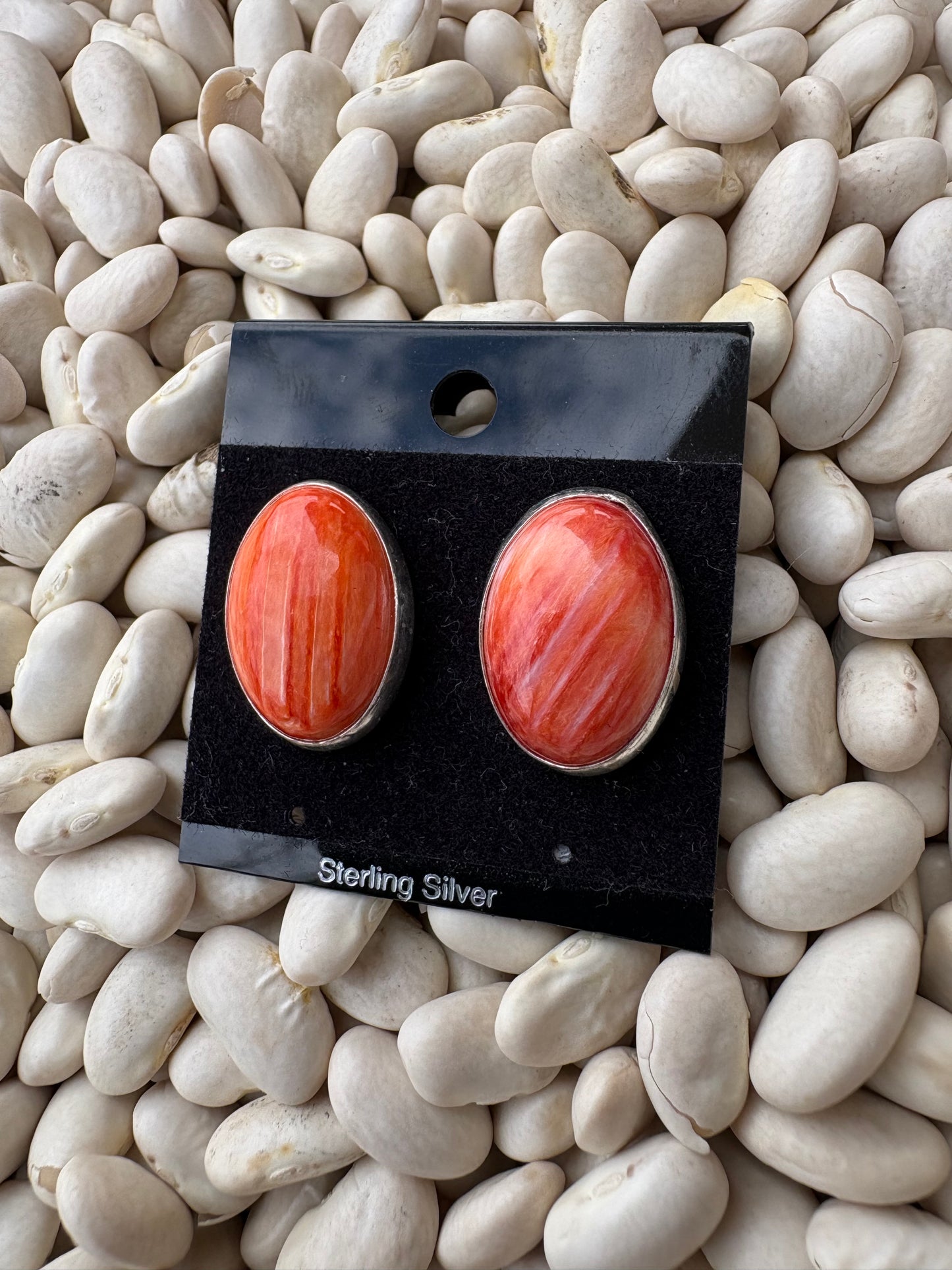 Orange Spiny Post Back Studs