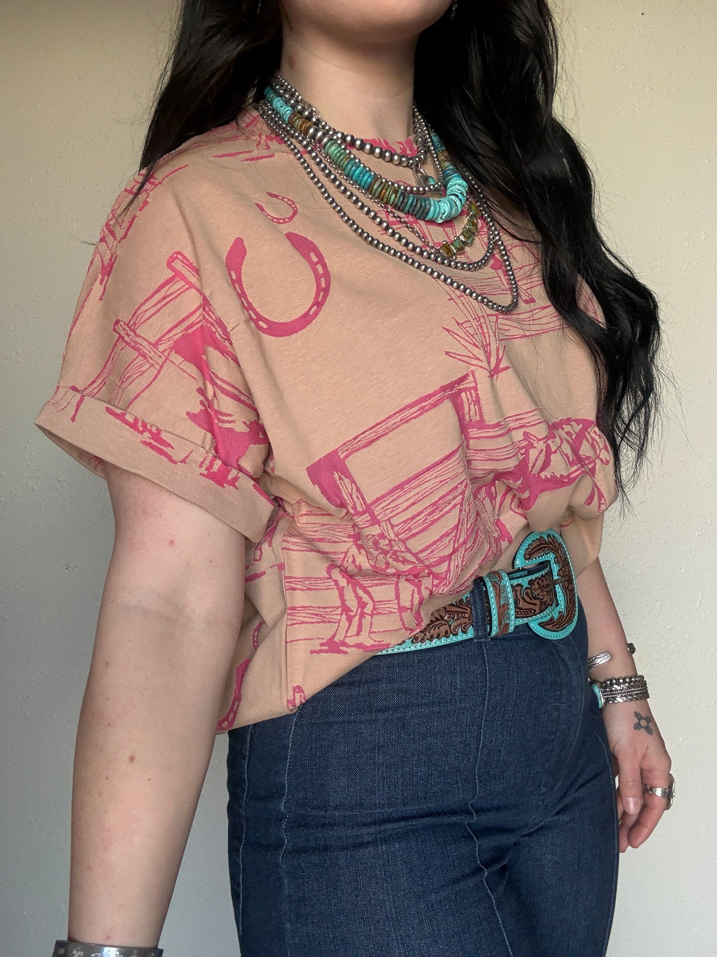 Fancy Fence Line Oversized Tee